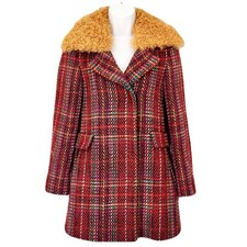 Vintage Etro 100% Wool Rainbow Tweed Coat w/ ...
