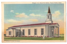 Corpus Christi Texas c1940's Chapel, United States Naval Air Station, religion