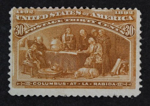 CKStamps: US Stamps Collection Scott#239 30c Columbian Unused Regum Tiny Thin