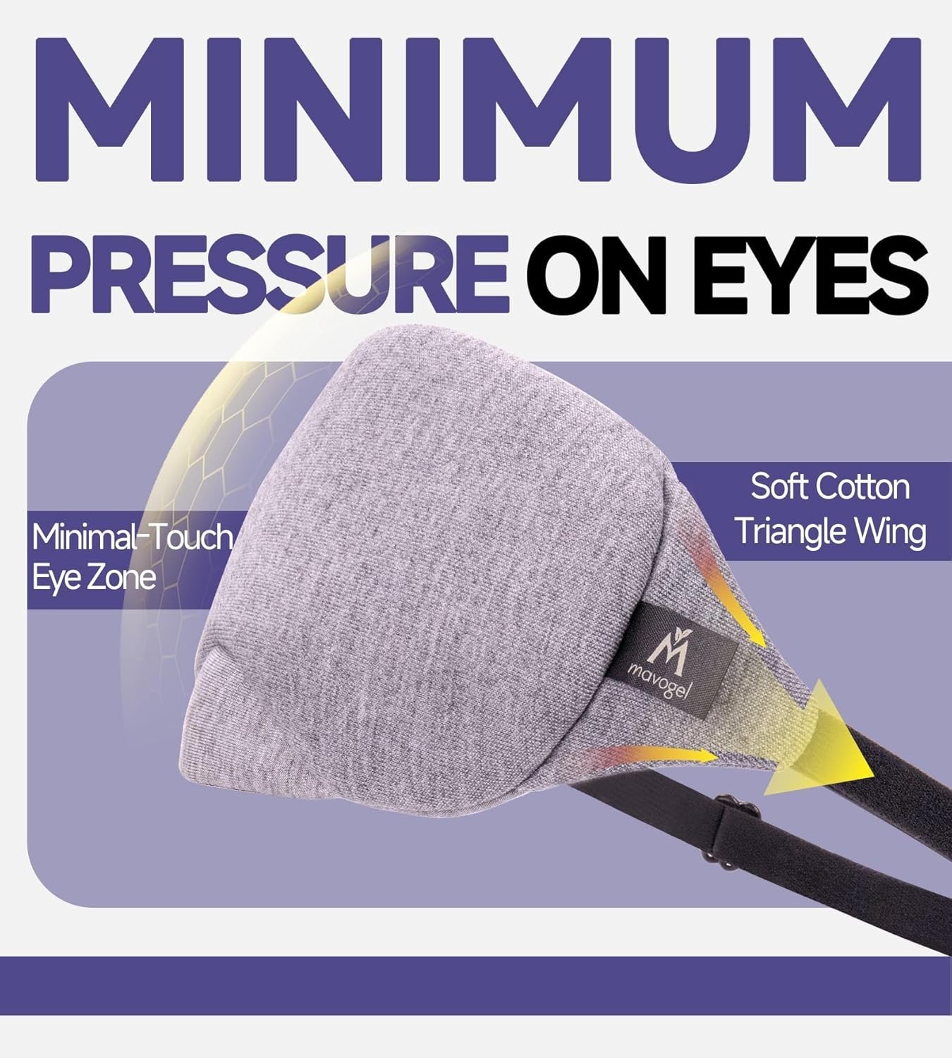 Mavogel Cotton Sleep Eye Mask - Updated Design Light Blocking with Adjustable No
