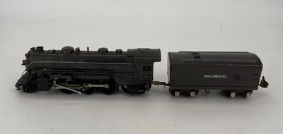 LIONEL PREWAR GUN METAL 1666E 2-6-2 LOCOMOTIVE AND Whistling TENDER TESTED