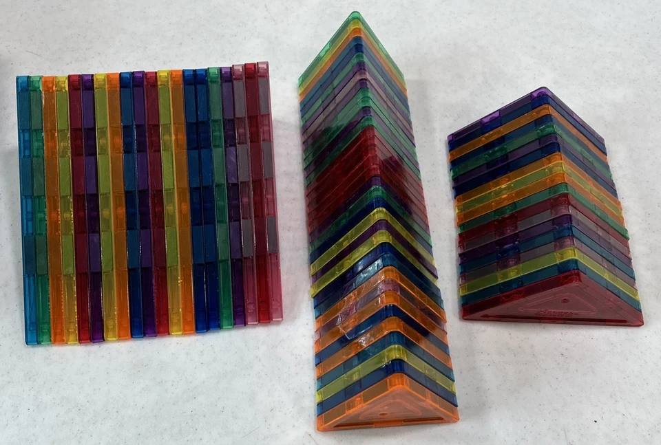 Huge Lot of 156 Picasso Tiles Magnetic Building Toys Stem 12 6”x6” Assortment - Image 3 of 4