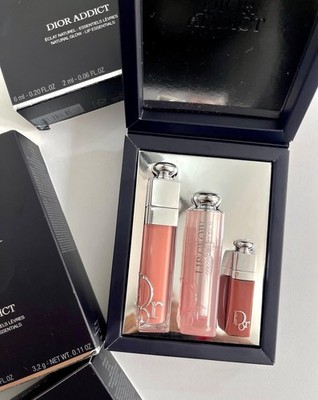 Dior Addict Lip Essentials 3pc Set + Gift Box Lip Glow & Maximizer Set NIB New
