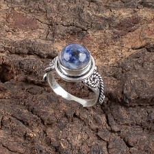 Sodalite Gemstone 925 Sterling Silver Ring Handmade Jewelry Ring Gift For Wife