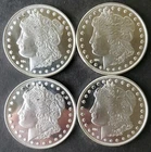 Lot of Four HM 1oz Silver Morgan Rounds