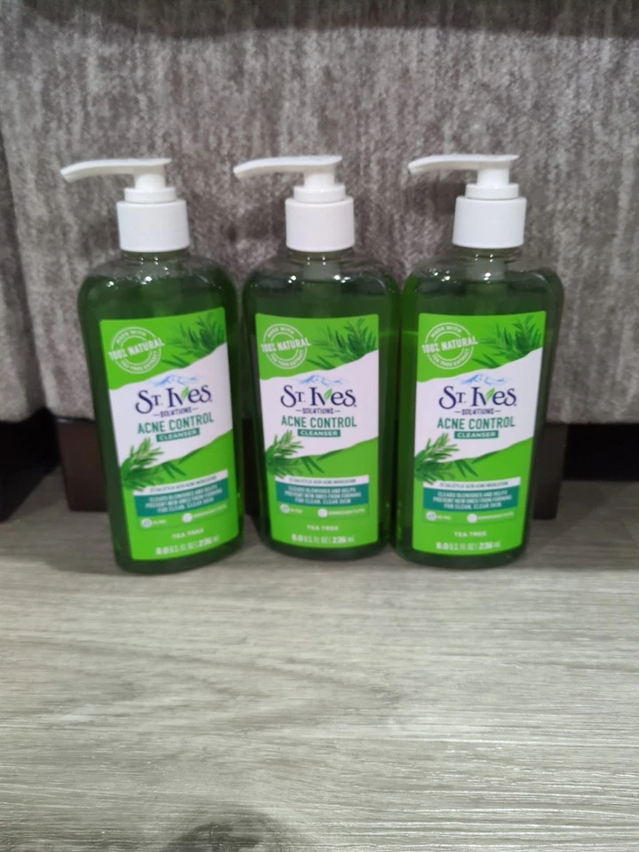 ST. IVES ÁRBOL DE TÉ CONTROL DEL ACNÉ LIMPIADOR DIARIO 8 FL. OZ - JUEGO DE 3 Foto 3 de 4