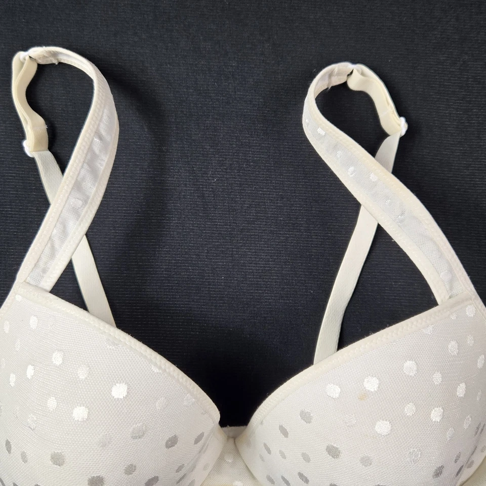 Lovable Bra 36-C T-Shirt polka Dot Beige Lined Perfect Coverage - Image 4 of 4