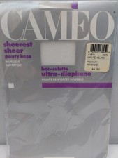 Vintage Pantyhose Cameo Sheerest Sheer Color white Size Medium BCAM6-BCAM30