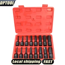 1/2" Drive Impact Socket Hex Bits | 10PC 16pc Metric Set Long Air Allen Driver