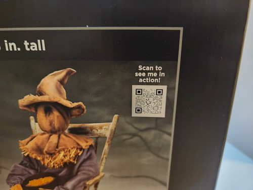 Spirit Halloween Sitting Scarecrow 4' 5" Animatronic Animated Prop Brand New - Picture 7 of 12