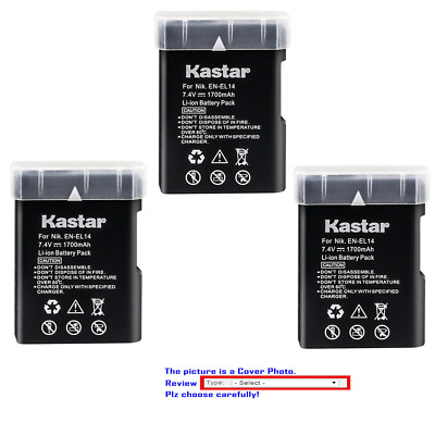 Nikon d3400 バッテリー Kastar Replacement Battery for Nikon EN-EL14 Battery & Nikon D3400