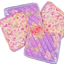 April Cornell Lilac Patchwork Potholder Set of 2 Purple Pink Green