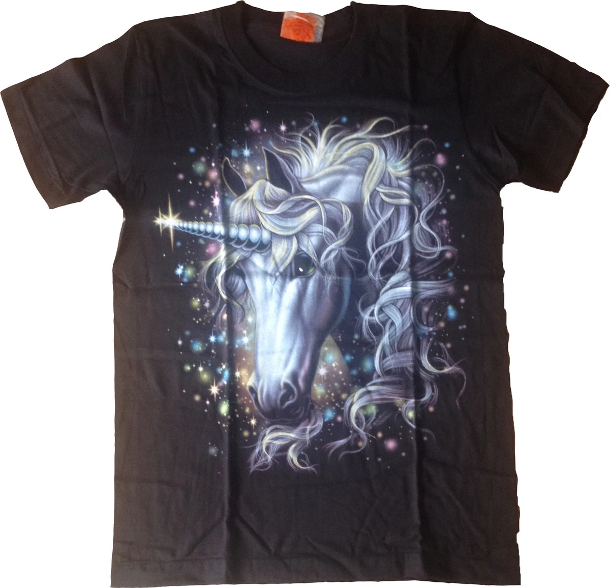 Maglietta Donna 'Je Suis Un Unicorno' Girocollo 100% Cotone - Taglia L, Colore Nero