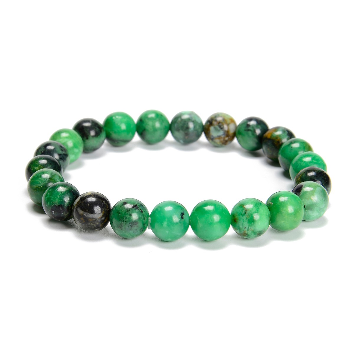 Narutal Variscite Smooth Round Beaded Bracelet 8mm Length