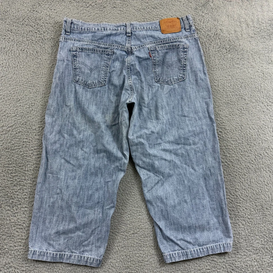 Vintage Levis Jeans Womens 16 Blue 577 Mid Rise Loose USA 90s Capri Baggy Skate - Image 2 of 4