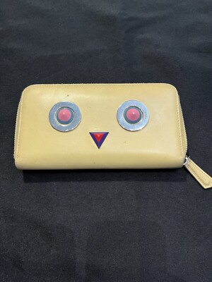 AUTHENTIC FENDI MONSTER BUGS EYE ROBOT EYES LONG ZIP LEATHER