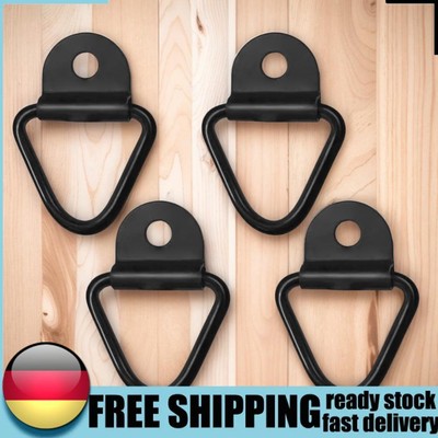 4Pcs Cargo Tie-Down Anchors 2 Inch Black Steel V-Ring Pickups Rail Accessories