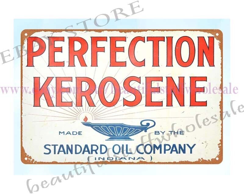 Vintage Standard Oil Perfection Kerosene Metal Tin Sign Garage Wall Decor