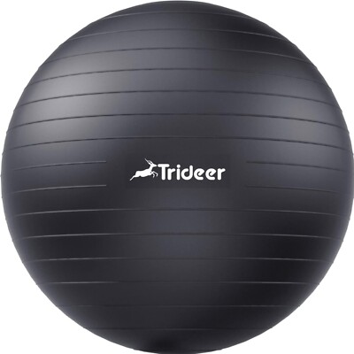 Versatile Black Pilates Ball with Anti-Burst System - 78-85 cm for Home & Office