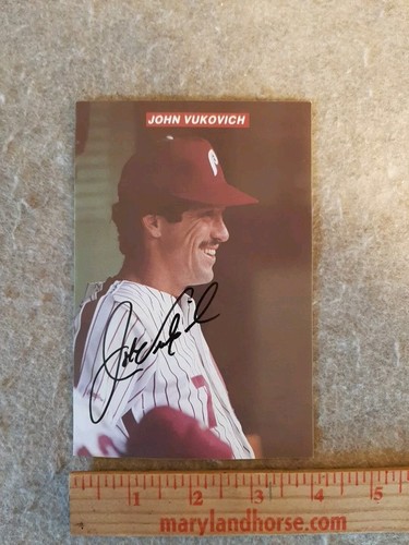 Philadelphia Phillies Baseball signed Autogramm John Vukovich Tastykake Foto - Bild 2 von 4