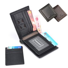 Leather Wallet for Men Short Bifold Stylish Purse Bussiness Credit Card Holder
