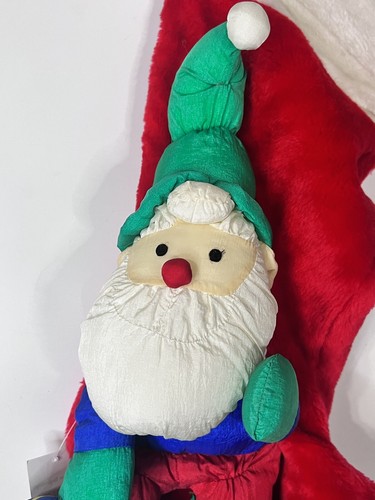 VTG Smithy Santa Claus Plush Christmas Stocking Hanger 19 Inch Stuffed - Picture 2 of 11