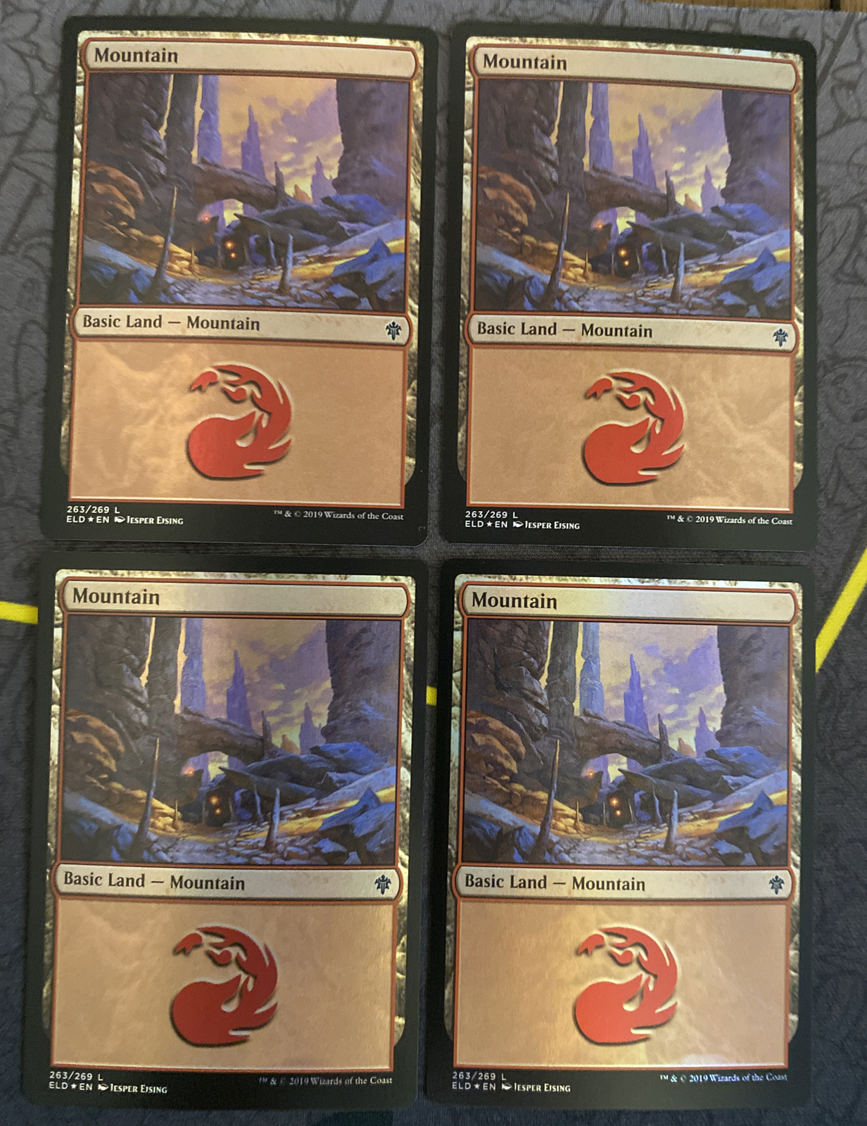 x4 FOIL COMMON Mountain MTG 263/269 ELD NM