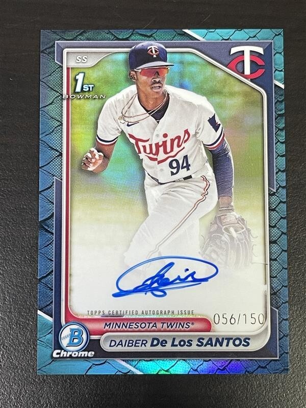 2024 BOWMAN CHROME DAIBER DE LOS SANTOS /150 BLUE REPTILIAN 1ST AUTO! SC-407
