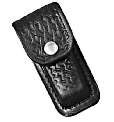 Black Leather Sheath for 3 to 3.25 inch knife basketweave finish SH200 holster