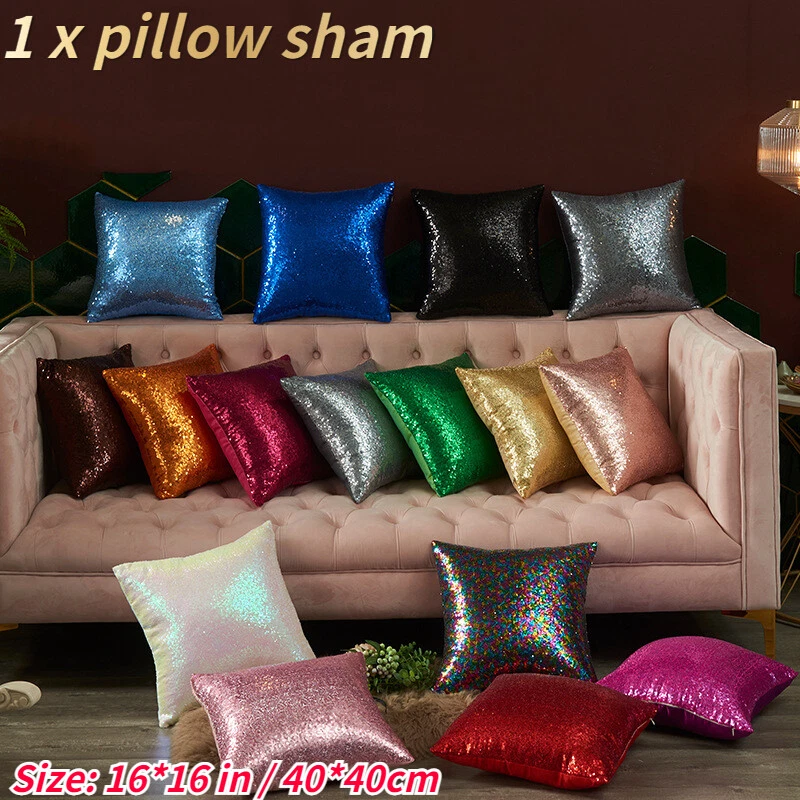 1PC Glänzend Pailletten Kissenbezug Bezüge Heim Docer Quadratisch 40.6cm - Bild 2 von 4