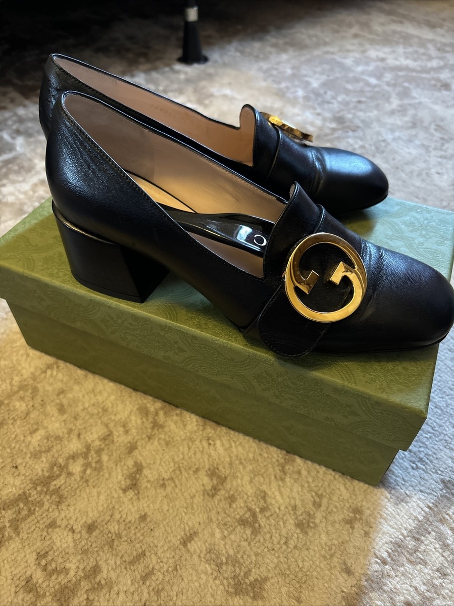 パンプス GUCCI BLONDIE PUMPS Gucci Blondie Women's Mid-heel Pump Size 38.5 - Black | eBay