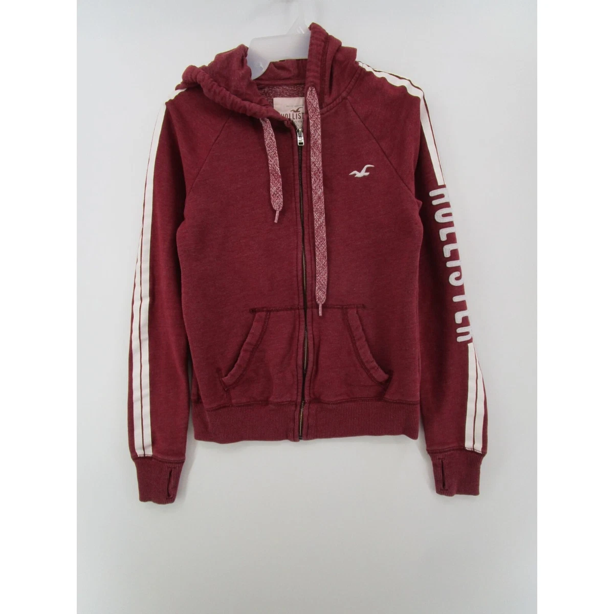 Burgundy hollister best sale jacket