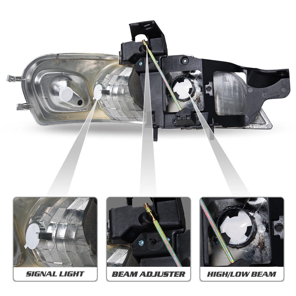 Conjunto de faros negros L+R para Pontiac Montana Chevy Venture 1997-2005 Foto 3 de 4