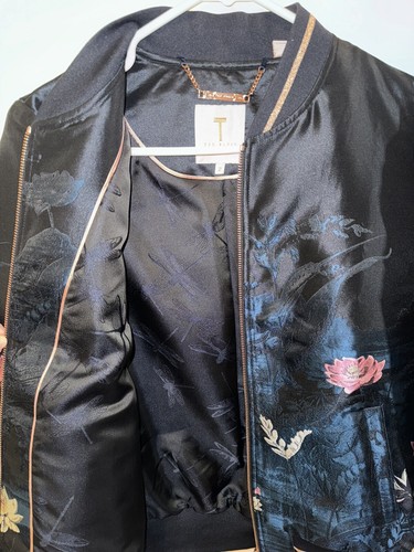 TED BAKER LONDON Damen Hayzl Wonderland Jacquard Bomberjacke - Größe 2, NEU - Bild 5 von 11