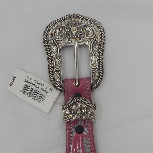 Justin SAMATHA TAPER Pink Leather Belt Size 28 NWT C20437 List $65 Rare Find! - Picture 10 of 10