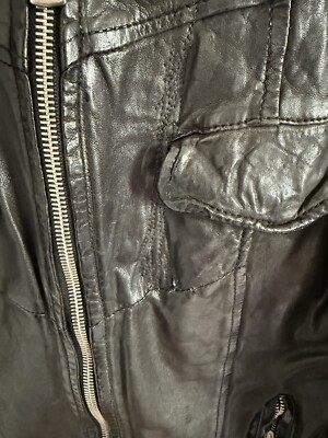 Giorgio Brato Black Lamb Leather Organic Edition Jacket Size 44