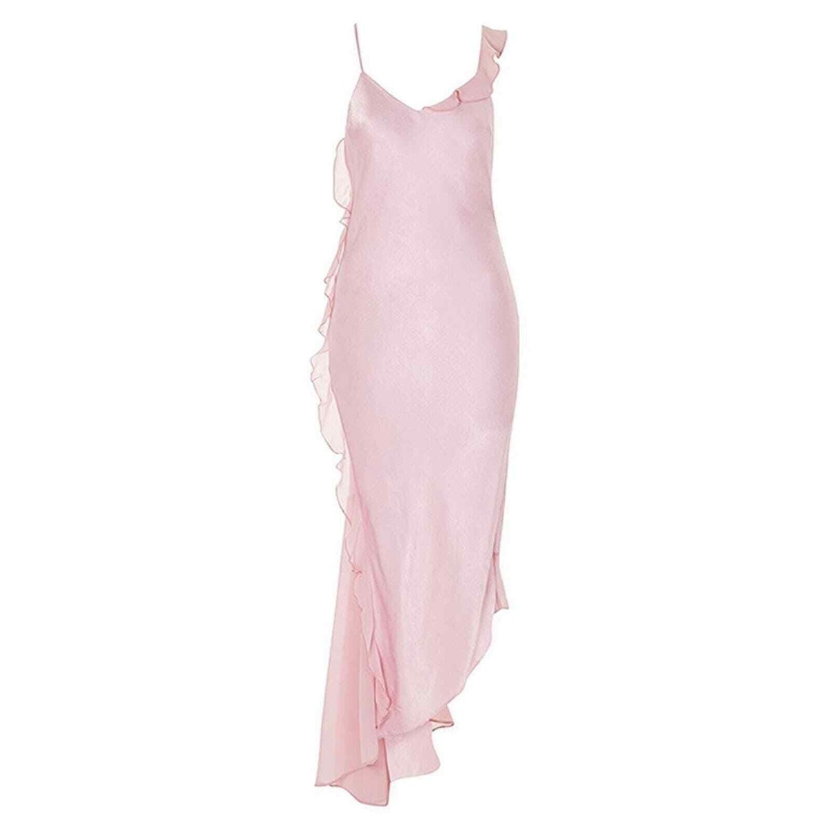 topshop pastel dress Topshop Drape Neck Off The Shoulder Midi Occasion Dress In Multi