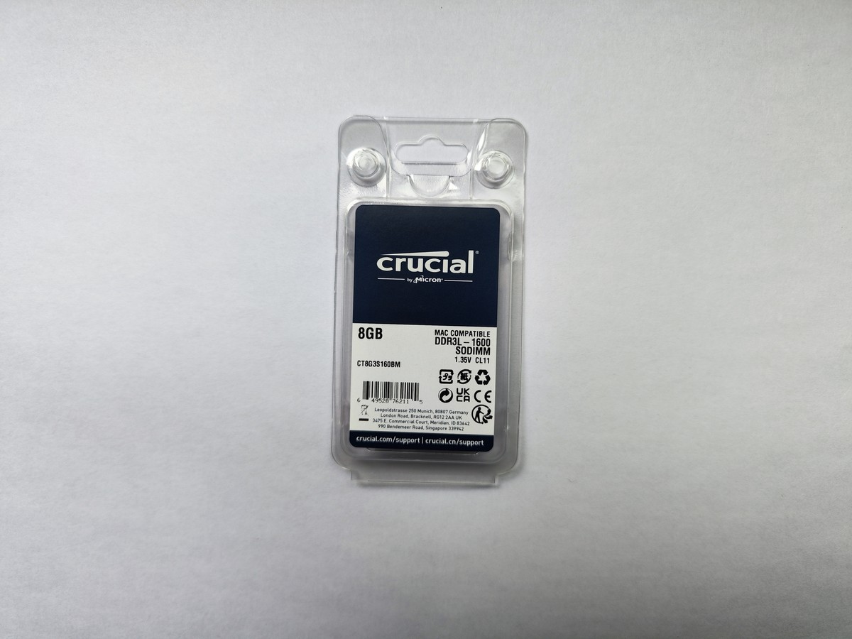 Barrette RAM Crucial 16 Go DDR3-1600 PC3L-12800S Pour Portable - Ouverte Jamais Utilisée