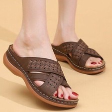 Summer Women Orthopedic Sandals Slippers Comfy Open Toe Flat Shoes Walk Size US