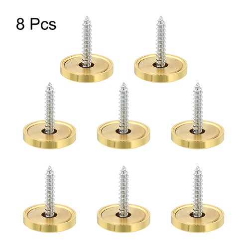 8Stk.Spiegelschrauben Dekorative Kappenabdeckung Nägel 22mm Poliertes Gold - Bild 3 von 5