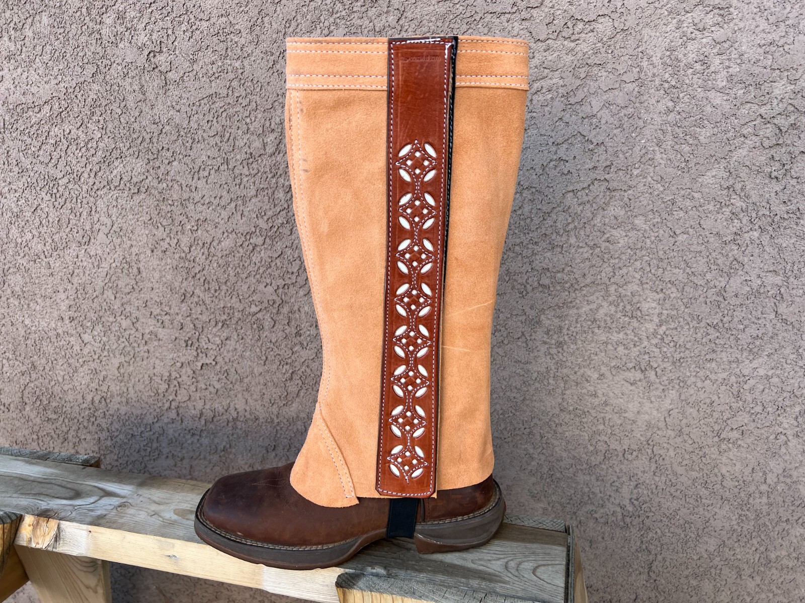 POLAINAS CHARRAS, COWBOY CHAPS, WESTERN SADDLE HORSE RIDING SHORT CHAPS,