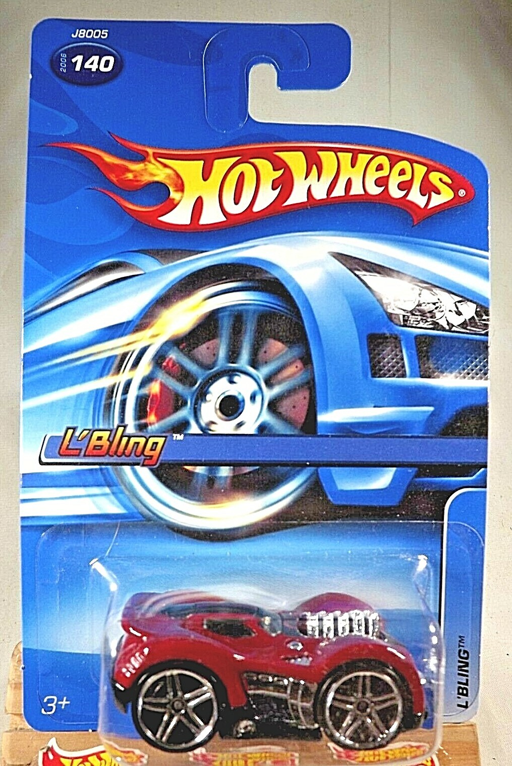 2006 Hot Wheels Mainline/Collector #140  L'BLING Dark Red w/Lrg Chrome Pr5 Spoke