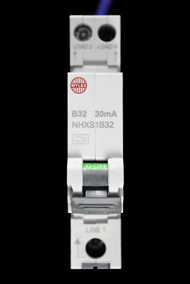 WYLEX 32 AMP CURVE B 6kA 30mA RCBO TYP A NHXS1B32