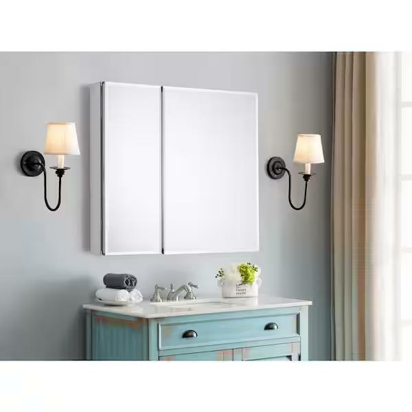 Glacier Bay Medicine with Mirror Adjustable Shelves Wood