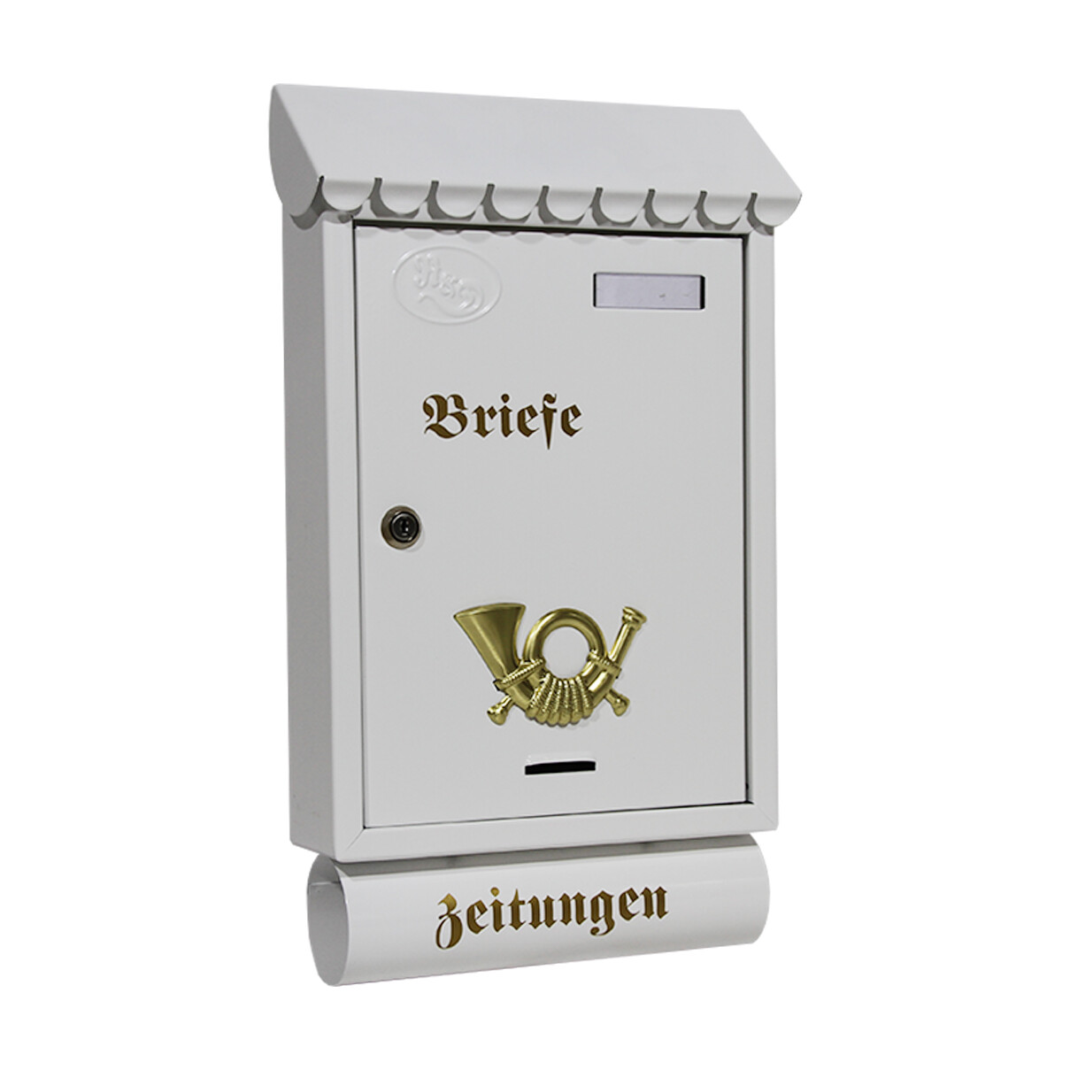 XXL Briefkasten Antik Kupfer - Mit Zeitungsrolle Und Namensschild