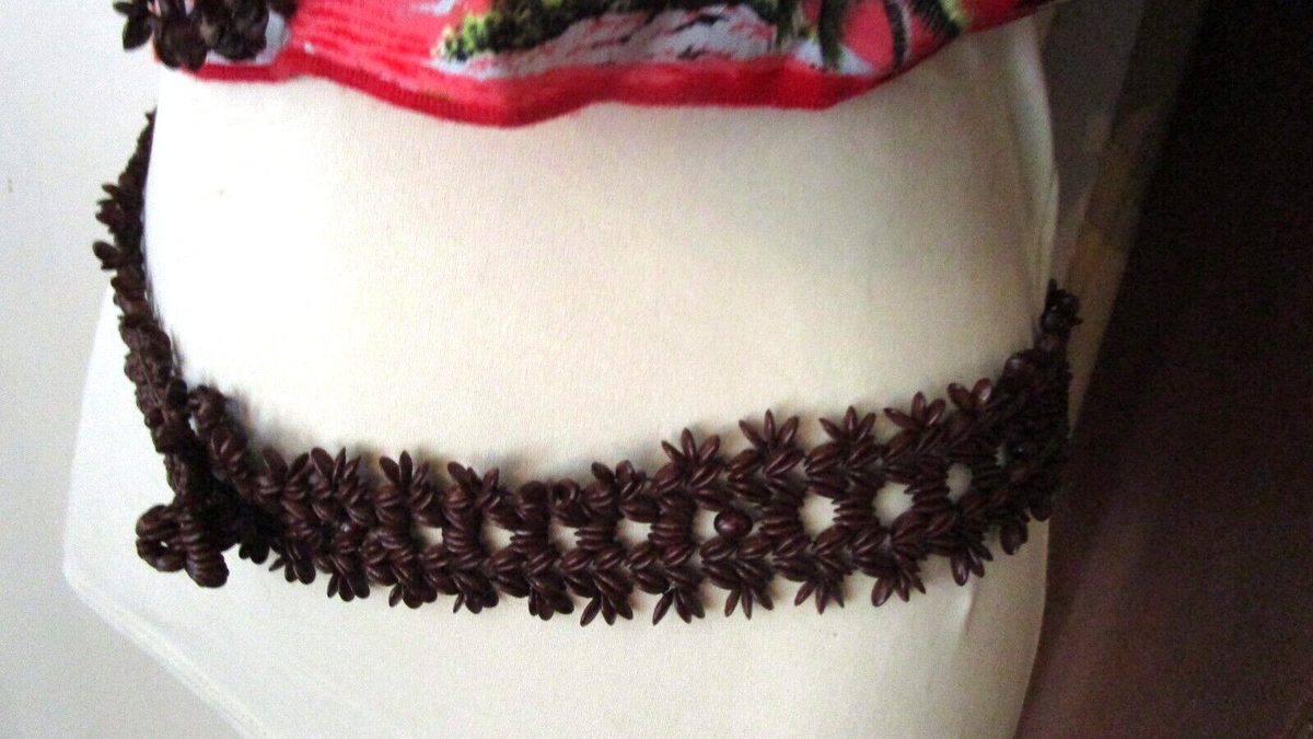RARE* VINTAGE HAWAIIAN KOA SEED ~BELT w/SNAP CLOSURE~ + 3  display picture 1