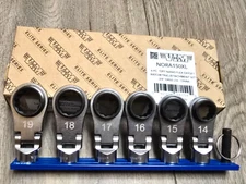 VIM 3/8dr Reversible Flex Head Ratcheting Crowfoot Wrench Set 14-19mm #NORA150XL