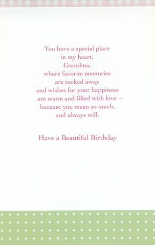 Heartfelt BIRTHDAY Card FOR GRANDMA, Beautiful Gingham by American Greetings +✉ - Bild 2 von 5