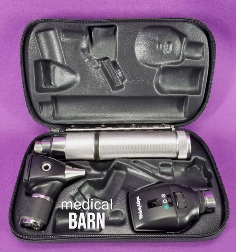 Welch Allyn 3.5V Set Otoscope Ophthalmoscope Plugin Handle-Nice Set Collectible