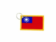 Keychain keyring embroidered embroidery patch double sided flag taiwan